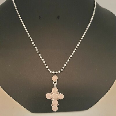 #ad Beautiful Small Diamante Cross Pendant GBP 7.00