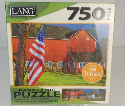 #ad Lang Jigsaw Panoramic Puzzle 750 Pieces 3 Feet Long American Farm Sealed $20.00