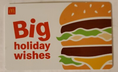 McDonalds Gift Card Christmas Big Holiday Wishes Big Mac No Value $1.99
