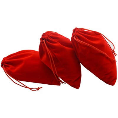 #ad 10pcs Wedding Party Bag Gift Red Velvet Jewelry Ring Pouch Drawstring Set New $9.02