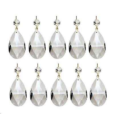 #ad 10 Pack Clear Teardrop Crystal Chandelier Pendant Beads for Light Lamp Jewelry $15.19