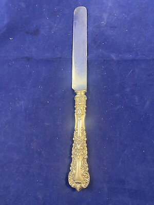 #ad 6 VTG Sterling DINNER KNIFE Blunt Plated Blade No Mono PAIRS with Old Baronial $162.00