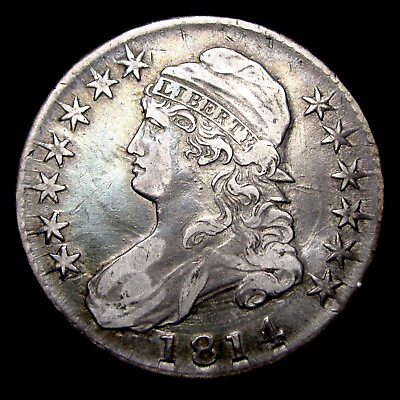 #ad 1814 Capped Bust Half Dollar Silver Stunning Rare Coin #911N $550.00