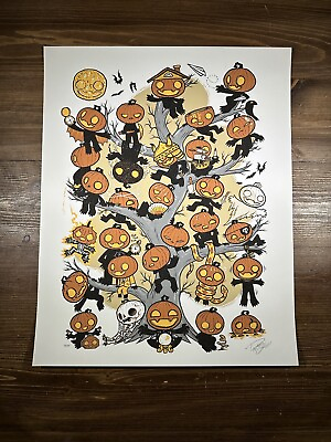 #ad Bimtoy “Tiny Ghost Halloween” Art Print Poster By Reis O’Brien Signed XX 85 $92.95