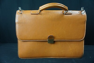 #ad BRIC#x27;S Vera Pelle Brown Tan Leather Folio Business Bag Italy BPL001477.003 $124.95