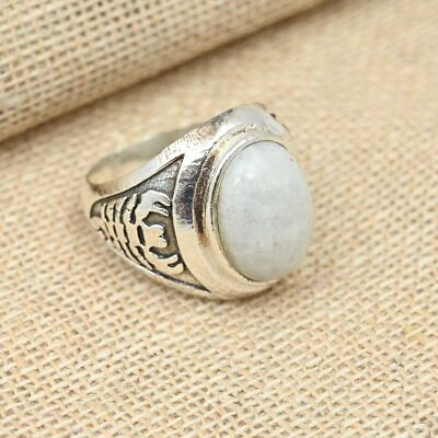 #ad Rainbow Moonstone Solid 925 Sterling Silver Ring Bohemian Ring All Size R167 $17.76