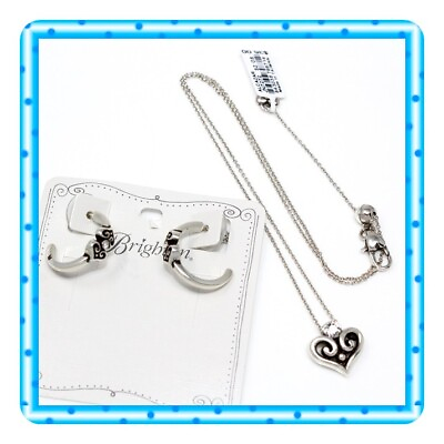 #ad Brighton Alcazar Petite Necklace Hoop Earrings Set NWT $80 $60.00