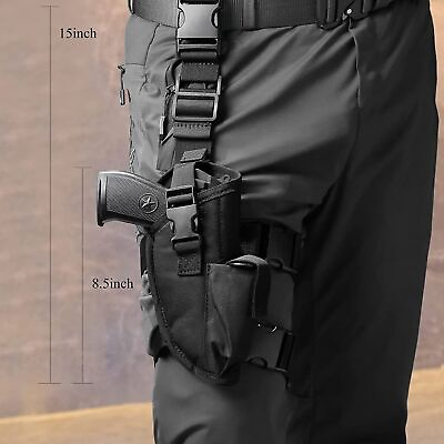#ad Right Hand Tactical Drop Leg Holster Hunting Gun Pistol Thigh Holster Adjustable $14.75