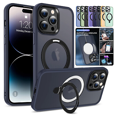 #ad For iPhone 15 14 Pro Max Plus 13 12 Pro Mag Safe Case Magnetic Ring Holder Stand $12.39