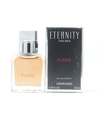 Calvin Klein Eternity Flame For Men EDT 0.33 oz 10 ml Travel Splash $8.95