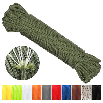 #ad 550LB Paracord Parachute Cord Rope Mil Spec Type III 7 Strand 50 100 500 1000FT $22.79