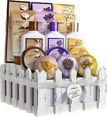 #ad Home Spa Gift Baskets For Women amp; Men – 16 Piece Set of Coconut and Lavender $77.99