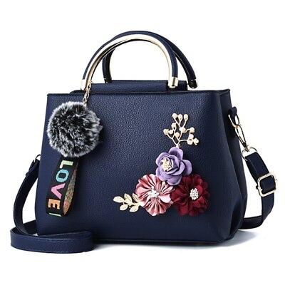 #ad Leather Women#x27;s Shoulder Bags Women Lock Embroidery Handbag Female Bags $53.31