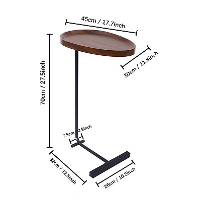 #ad Small Side Table Narrow C Shaped End Table for Sofa Couch and Bed Bedroom $51.87