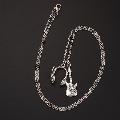 #ad Punk Necklace Punk Charm Necklace Plain Pendant Necklace Guitar Necklace $7.40