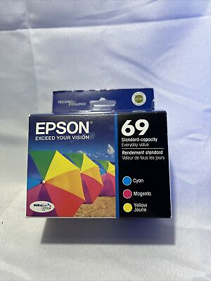 #ad Epson 69 Standard capacity 3 Ink Cartridges Cyan Magenta Yellow Exp 6 2012 $19.99