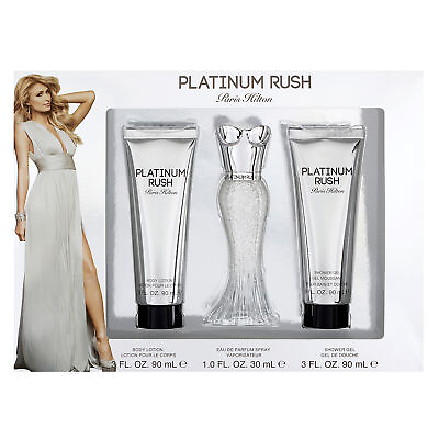 Paris Hilton Platinum Rush 3 Piece Gift Set Box shows slight wear $19.95