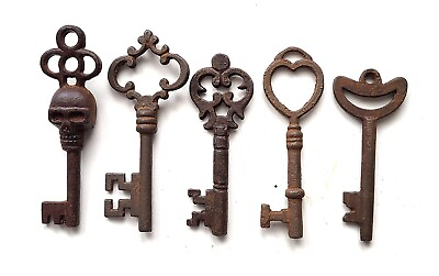 #ad Antique Style Iron Skeleton Keys Lot of 5 $14.95