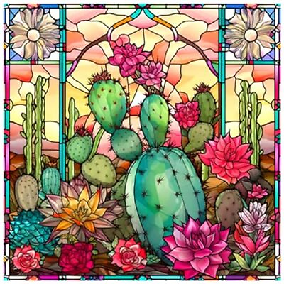 #ad Diamond Painting Stained Glass Kits for Adults 5D Cactus Diamond Art Kits $14.14