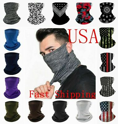 #ad Face Mask Covering Reusable Washable Breathable Bandana Gaiter Cover w Loops Ear $5.86