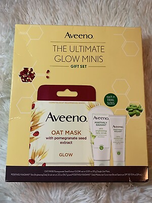 #ad Aveeno Ultimate Glow Minis Skincare Gift Set SPF30 Moisturizer and Oat Face Mask $13.50
