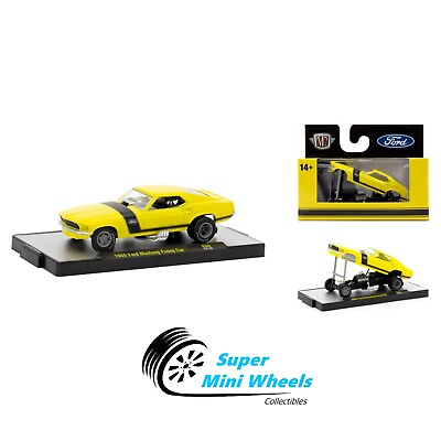 #ad M2 Machines 1:64 1969 Ford Mustang Funny Car Yellow R86 24 28 $7.98