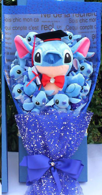#ad #ad Cute Cartoon Stitch Plush Toys stitch Bouquet Artificial Flower Graduation Gift $28.45