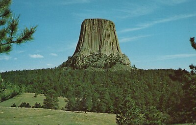 #ad Devils Tower National Monument North Eastern Wyoming Vintage Chrome Post Card $10.66