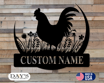 #ad Metal Farm Sign Personalized Farm Metal Sign Rooster Metal Sign Farmhouse Gift $45.60