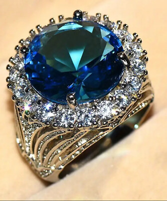 #ad blue zircon ring Fashion Size 6 $13.25