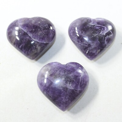 #ad 3 Amethyst Hearts Combined Weight of 244 Grams #183 1 Gemstone Hearts $29.99