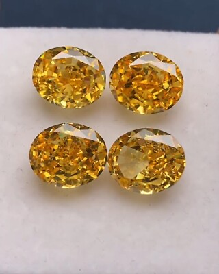 #ad Golden Yellow oval 10x14 mm crushed ice cubic zirconia for jewelry making $352.00