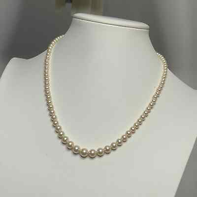 #ad graduated faux pearl necklace beads beaded 18 inches 8quot; classic preppy $20.00