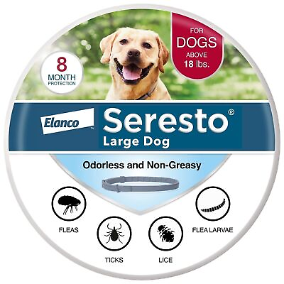 #ad Seresto Flea and Tick Collar 8 Months Protection for Large Dogs 18lbs！USA New1 $18.99
