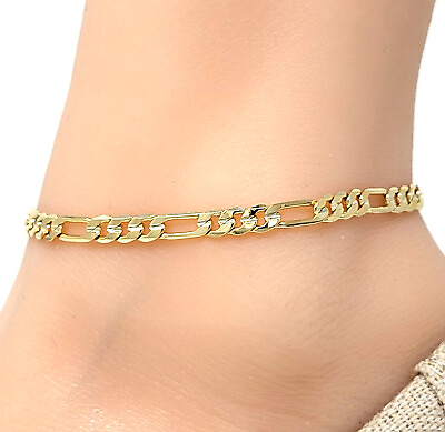#ad #ad Ankle Bracelet for Women Concave Figaro Chain Anklet 9quot;10quot;11quot;12quot; Small Plus $9.99