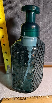 #ad Body amp; Bath Works Teal Faceted Glass Soap Lotion Dispenser Pump #1740L166 $32.00