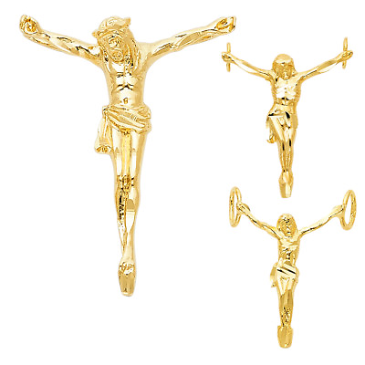 #ad 14K Real Yellow Gold Religious Jesus Christ Body Pendant Yellow Gold Collection $307.71