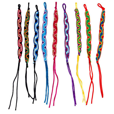#ad 9pcs set Curving Style Colorful Knurled Thread Wrist Ankle Bracelets $10.44