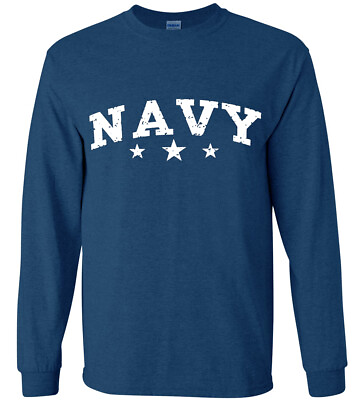 #ad US Navy Gifts Mens Long Sleeve T shirt Graphic Tee Clothing Apparel $18.95
