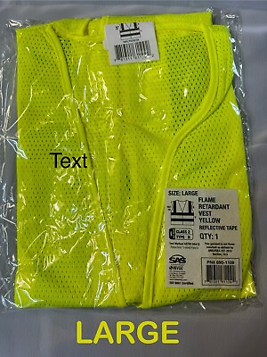 #ad XL Mesh Yellow High Visibility Class 2 Safety Vest With Zipper 2 Pockets $6.99