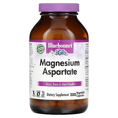 #ad Bluebonnet Nutrition Magnesium Aspartate 200 Veggie Caps Egg Free Fish Free $30.36