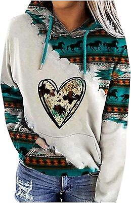 #ad MARLLCO Women#x27;s Western Sweatshirt Aztec Hoodie Aztec Jacket for Women Geometric $67.38