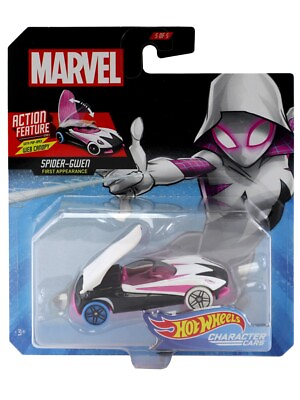 #ad Hot Wheels Spider Gwen 1 64 Scale Character Car Action Feature Series Marvel New $19.95