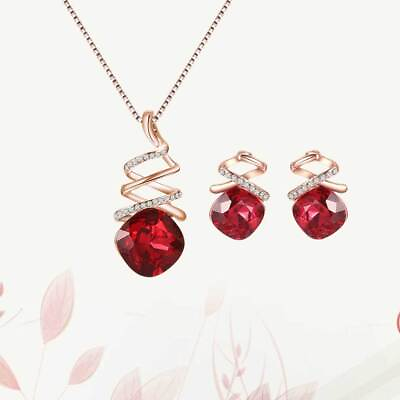 #ad Miss Crystal Necklaces Earings for Women Rhinestone Earrings $7.98