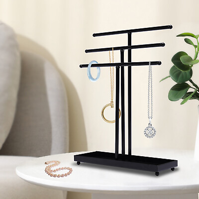 #ad 3 Tier Jewelry Display Tree Stand Rack Bracelet Necklace Organizer Holder SALE $17.96