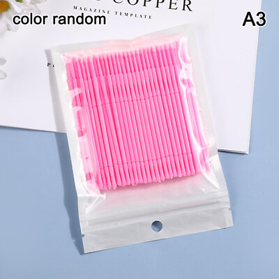 #ad 100pcs pack Bendable Micro Brushes Disposable Microbrush Applicators Eyela Q❤ rf AU $6.06