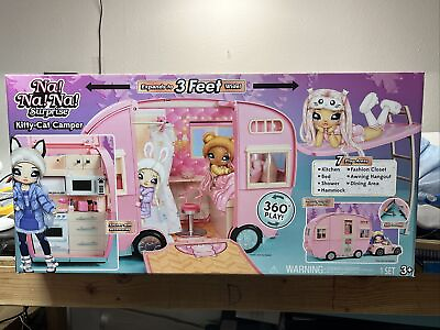 #ad Na Na Na Surprise Kitty Cat Camper Playset Pink Toy Car Vehicle for Fashion Doll $50.00