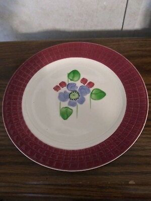 #ad 7quot; Plate Underglaze Hand Painted Southern Potteries Made of USA $5.59