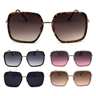 #ad Womens Chic Oversize Double Rim Rectangle Butterfly Sunglasses $10.95