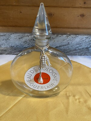 #ad #ad VINTAGE GLASS TOP GUERLAIN SHALIMAR COLOGNE EMPTY BOTTLE France Huge Bottle 12” $29.99